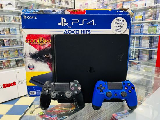 Sony Playstation 4 Slim 500Gb CUH-2108A, С коробкой, S/N: 02274524541400794  (PS4, Б/У)