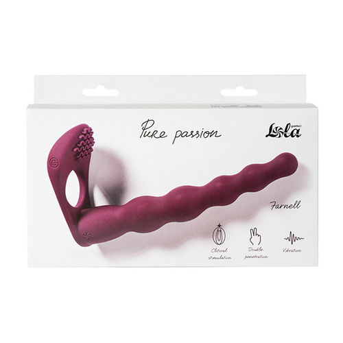 Вибронасадка 17см для двойного проникновения Lola Games Pure Passion Farnell Wine Red 1203-02lola