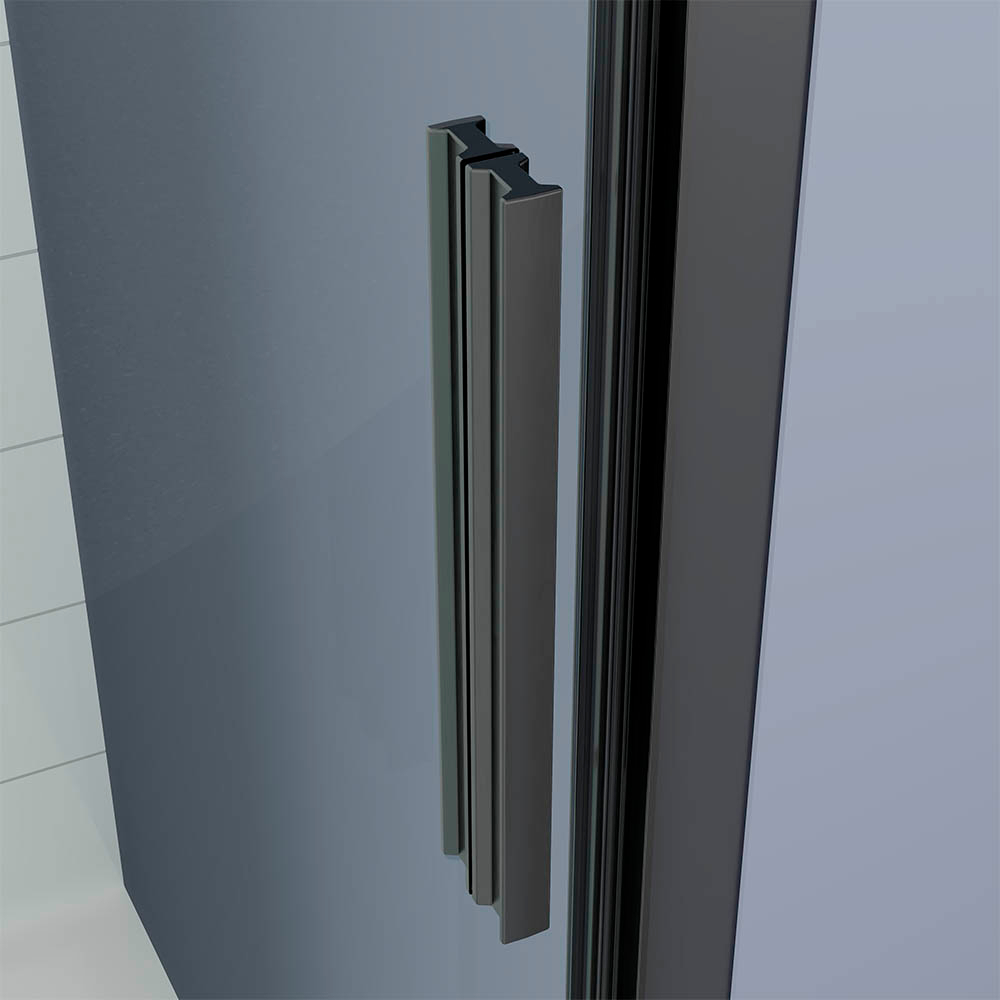 Душевая дверь Veconi Ottimo P20 GR, 1100x1900, графит брашинг, стекло тонированное матовое