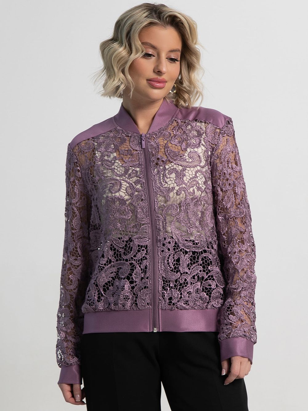 Жакет кружевной Индола (сиреневый) Б15108-3М LT Collection