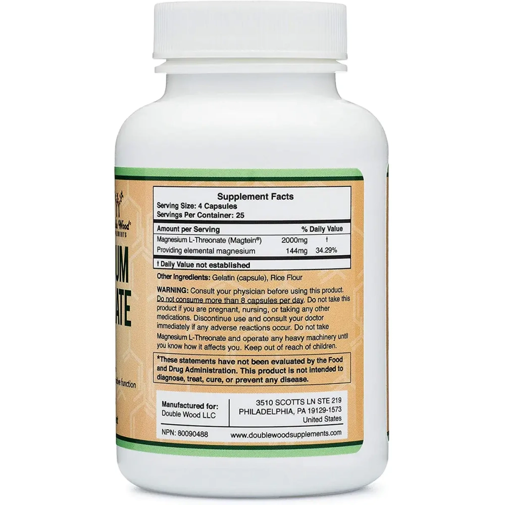 Double Wood Supplements - Magnesium L-Threonate 100 capsules