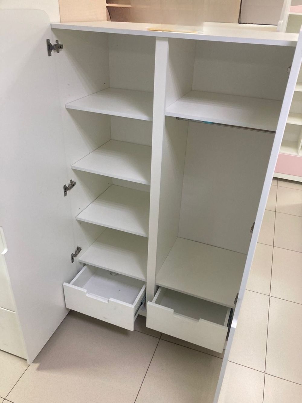 Шкаф 2-х дверный 1000 МДФ белый/белый