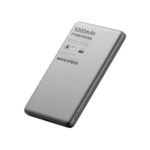Ультратонкий магнитный Power Bank Movespeed 5000 mAh Type-C - внешний аккумулятор Magsafe (Gray)