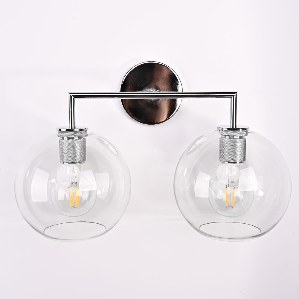 Бра Rh Utilitaire Globe Shade Double Sconce Silver By Imperiumloft