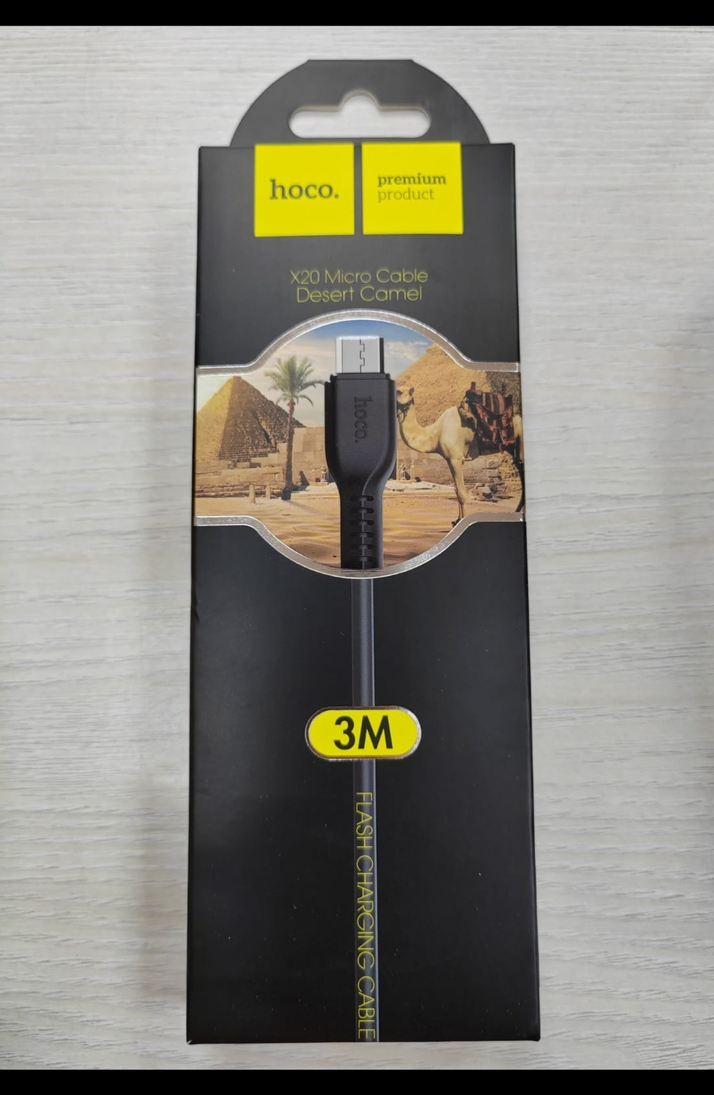 Кабель Lightning Hoco X20 Flash (2A,3m) black