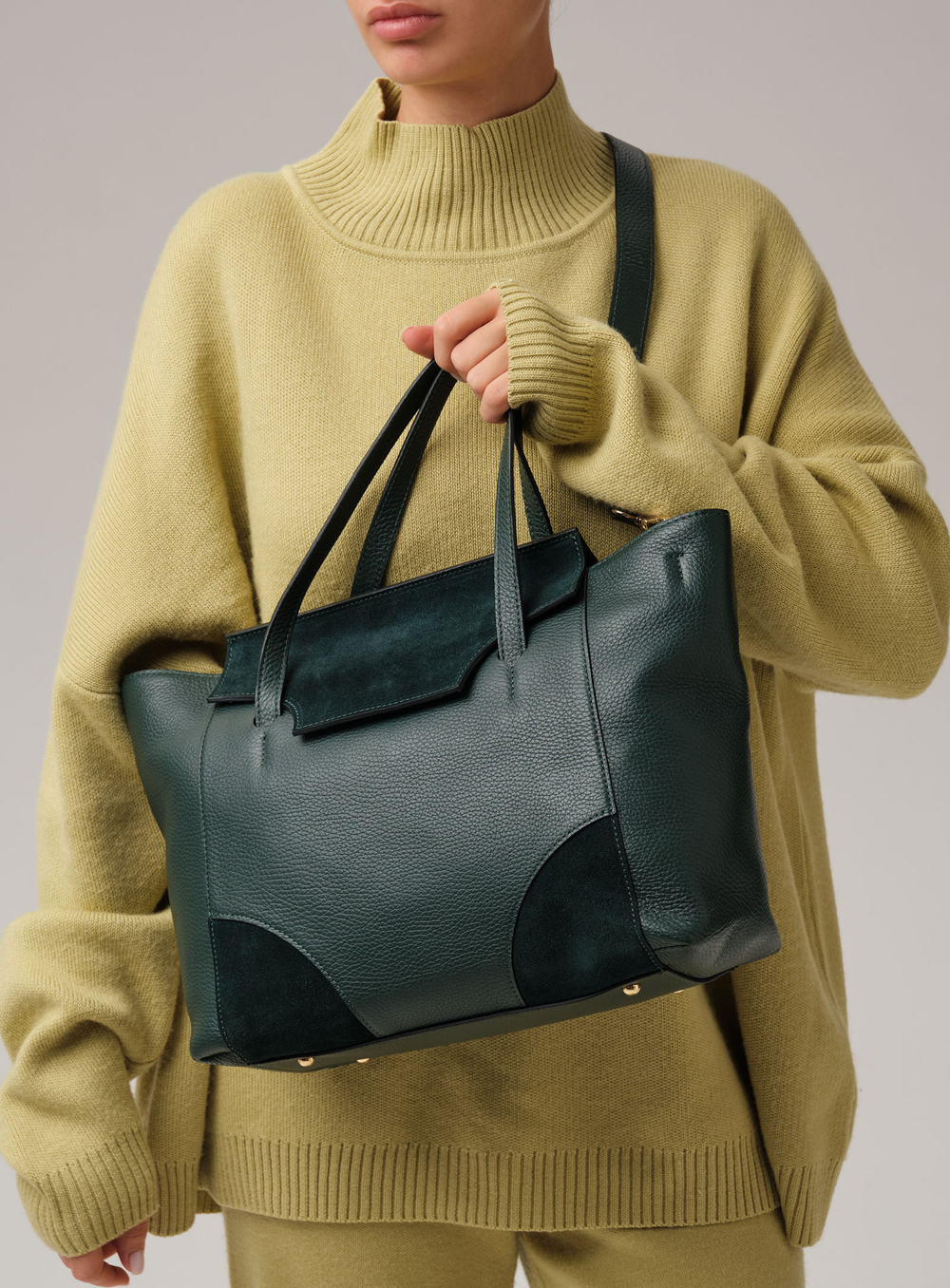 Кожаная сумка Deboro 30274 темно-зеленый