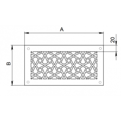 Вентиляционная решетка для подоконника металлическая DECOR/плоская/НС