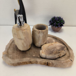 Набор из окаменелого дерева 4 предм Fossil Set NF-63068 поднос 27см*38см
