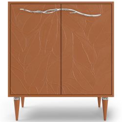 Комод Арт Колор leaves Классик Сильвер с 2 полками Томленый оранжевый