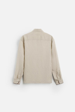 ZARA СТРУЯЩАЯСЯ РУБАШКА В ПОЛОСКУ, БЕЖЕВЫЙ