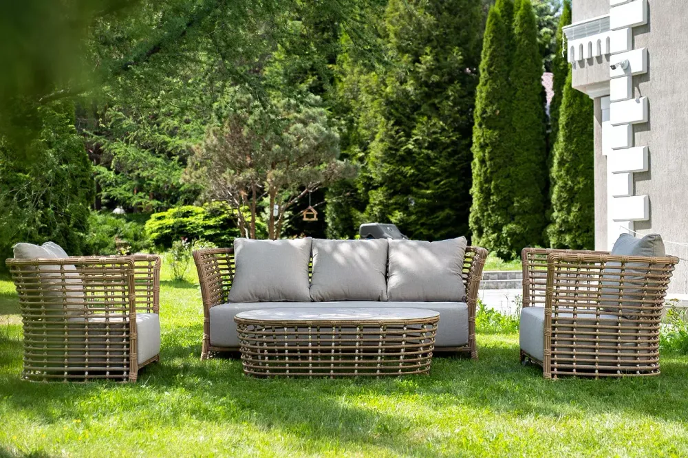 "Валенсия" лаунж-зона из искусственного ротанга, цвет соломенный