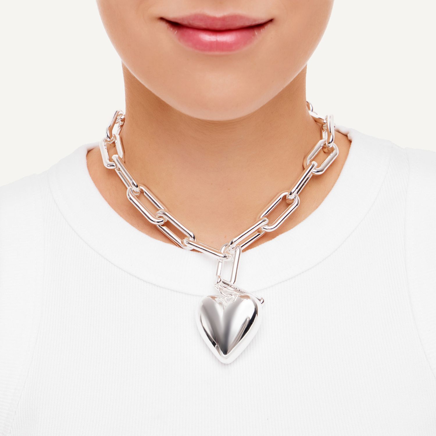 Колье Silver Chain With Heart Charm