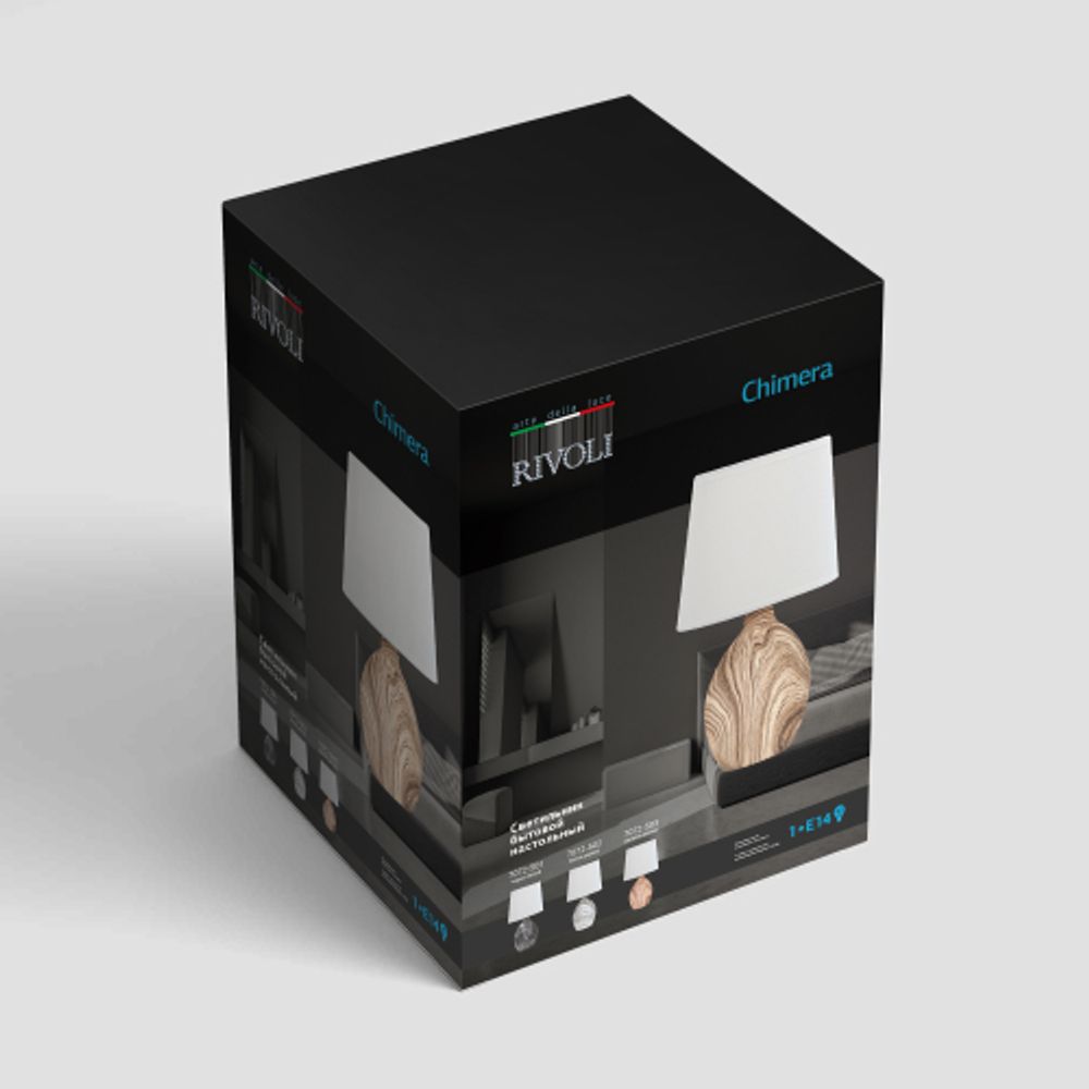 Настольная лампа Rivoli   7072-503 1 * Е14 40 Вт керамика светлое дерево