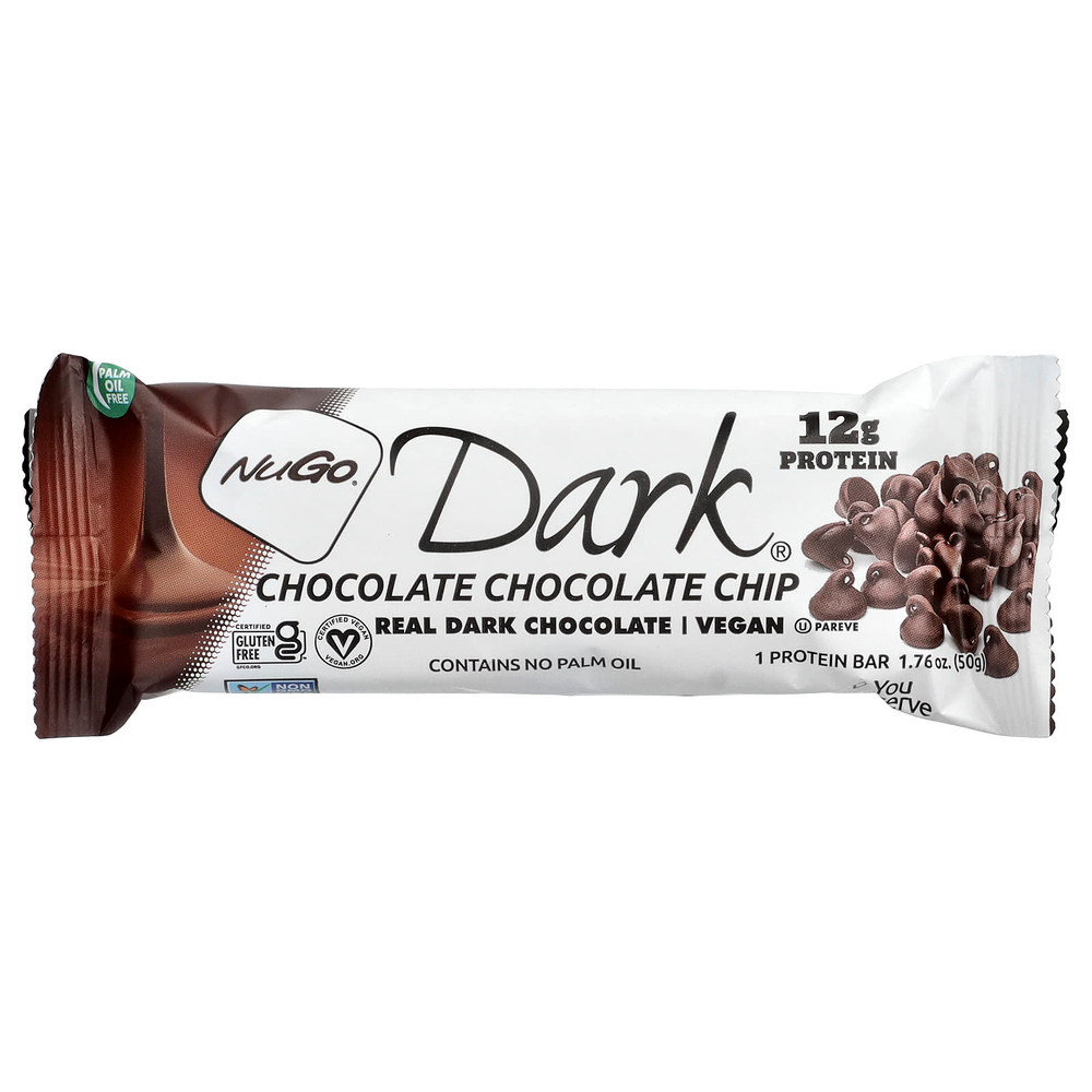 NuGo Nutrition, Dark®, протеиновые батончики, шоколад с шоколадной крошкой, 12 батончиков по 50 г (1,76 унции)