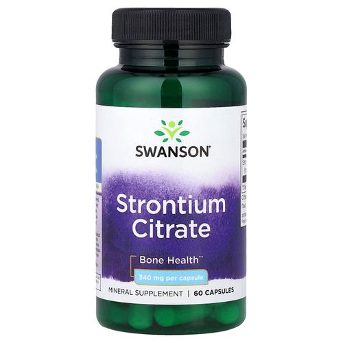 Swanson Vitamins, Цитрат стронция, 340 мг, 60 капсул