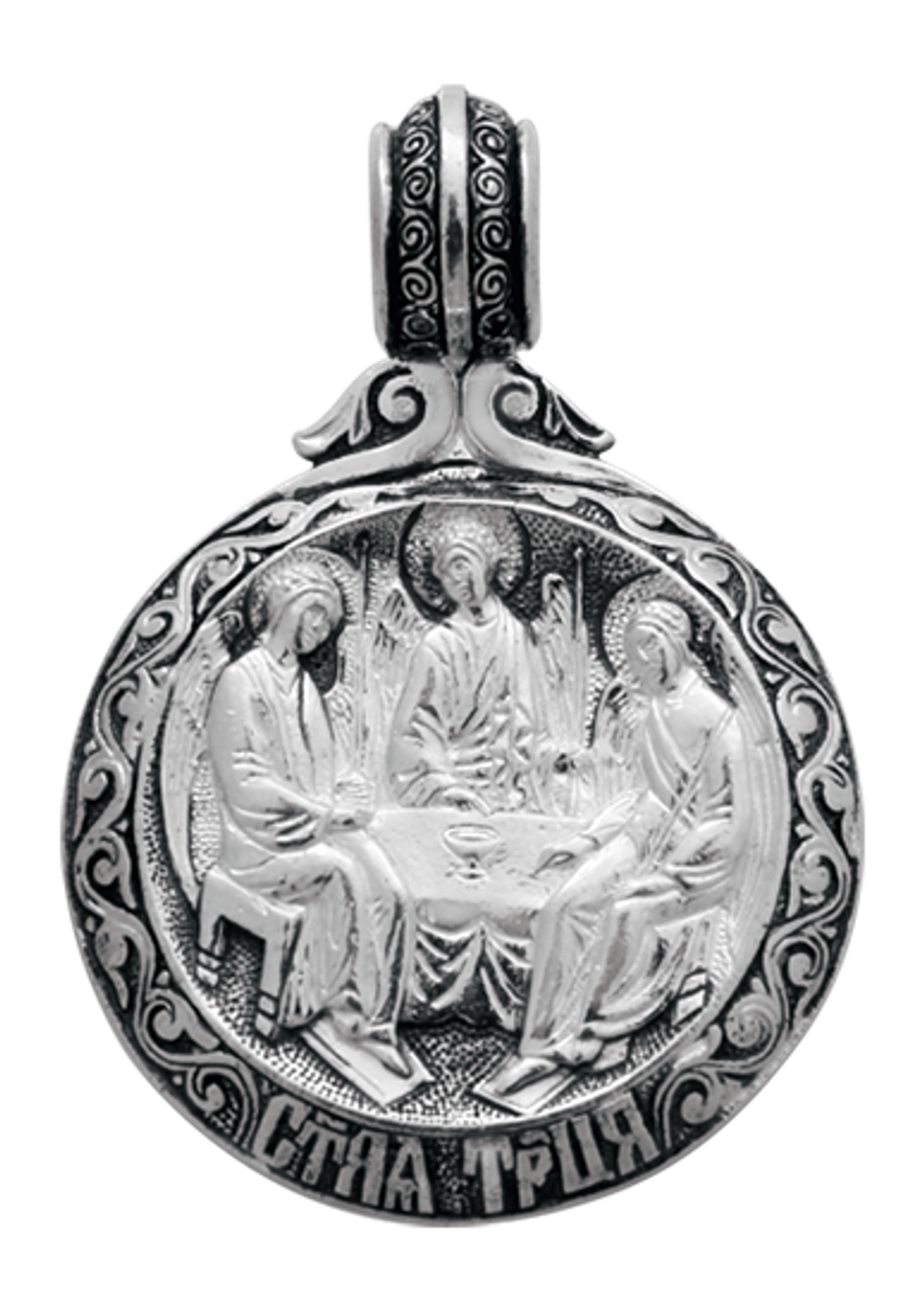 Серебряный образок"Святая Троица"