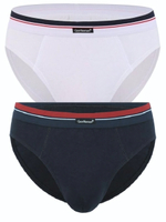 Набор из двух мужских трусов-слипов (Размер: XL) (Цвет: белый с синим)