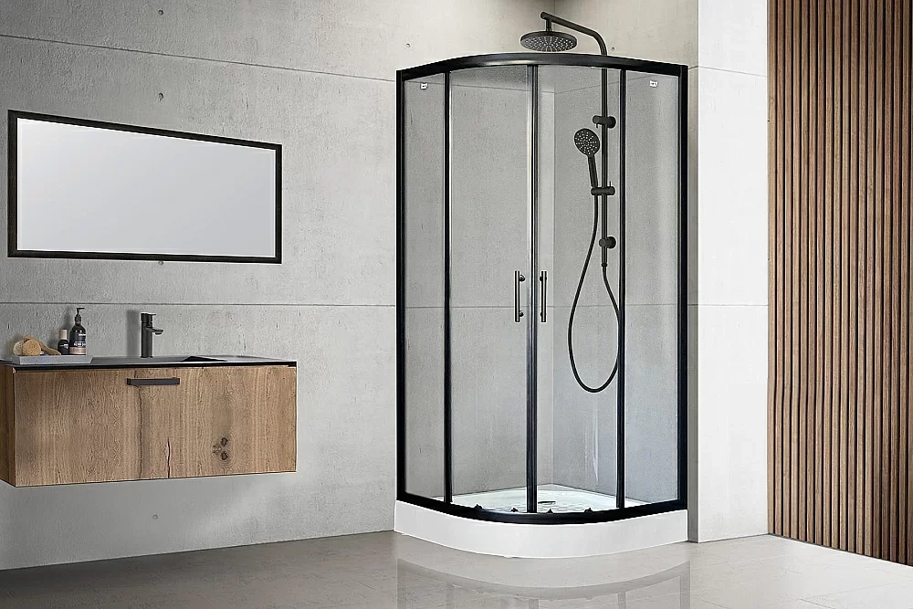 Душевой уголок Royal Bath RB90HK-T-BL-Practic 90х90 стекло прозрачное/профиль черный