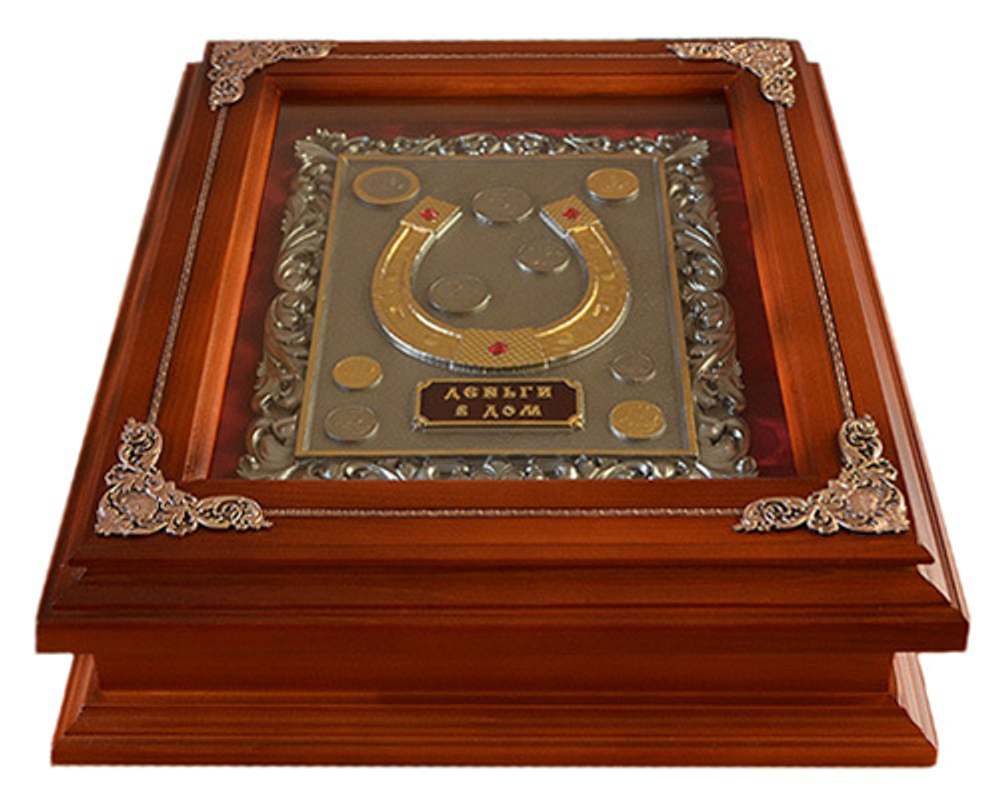 Деревянная ключница "Подкова" с золочением