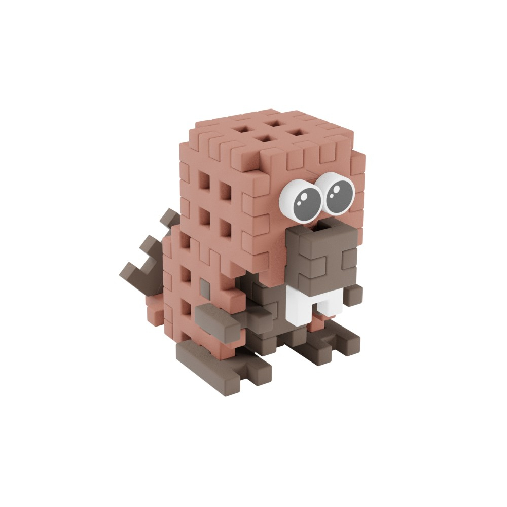 Конструктор Marioinex Mini Waffle Pocket Pets 907061 «Бобр» 25 деталей 907061 — фото 2