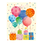 Пакет подарочный "День рождения" 25,5*33см*10см, 4 вида микс