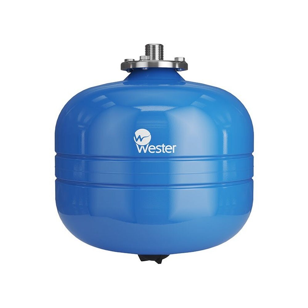 Гидроаккумулятор для водоснабжения WESTER WAV объём 12л, DN 20, PN 25, вертикальный, резьбовое-НР, G-3/4&#39;&#39;, без опор, голубой, Турция