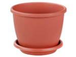 Горшок цветочный Афина 5,5л с поддоном, коричневый