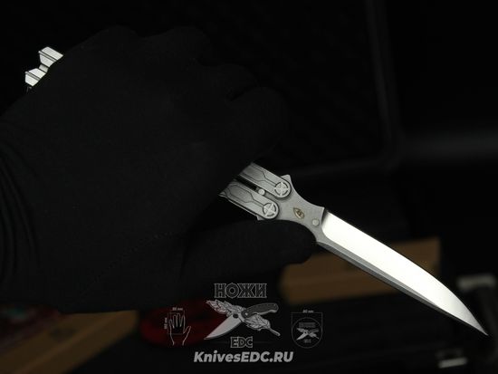 Складной нож бабочка REPTILIAN "Плазма-01" c клинком из стали D2, рукоять титан