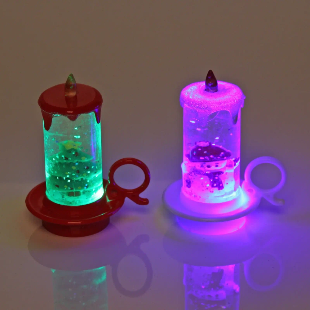 Сувенир с подсветкой «Свеча новогодняя» 8,5 см, микс