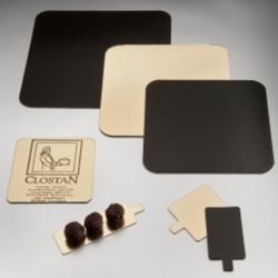 Подложка кондитерская двусторонняя 18*18 см, золотая/черная, картон, 50 шт