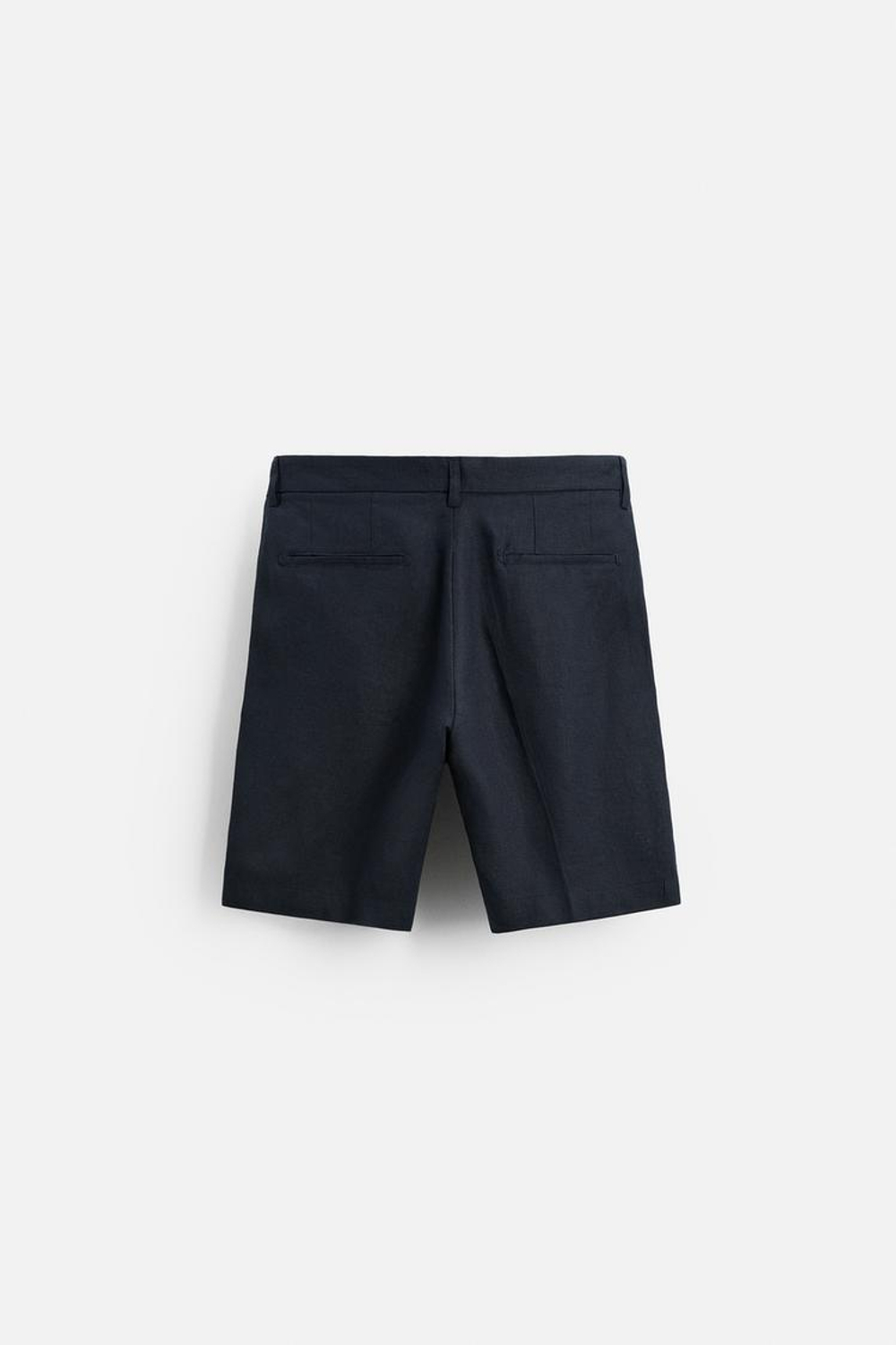 ZARA ШОРТЫ ИЗ 100% ЛЬНА, МОРСКОЙ СИНИЙ