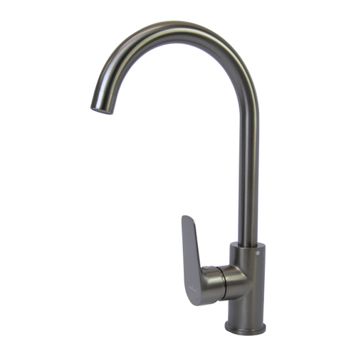 Смеситель для кухни 35k MIXLINE ML14-032GR высокий излив б/отв боковая п/гайку ГРАФИТ (без подводки)