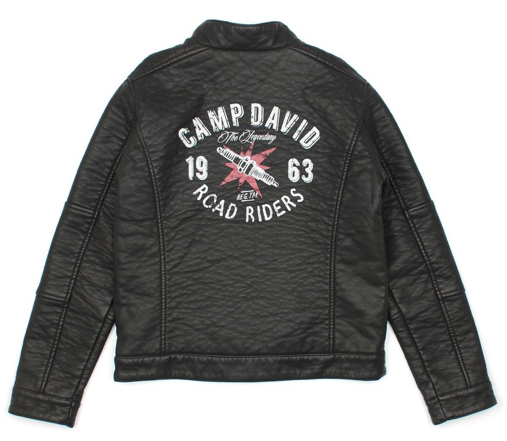 Черная куртка-косуха CAMP DAVID из экокожи