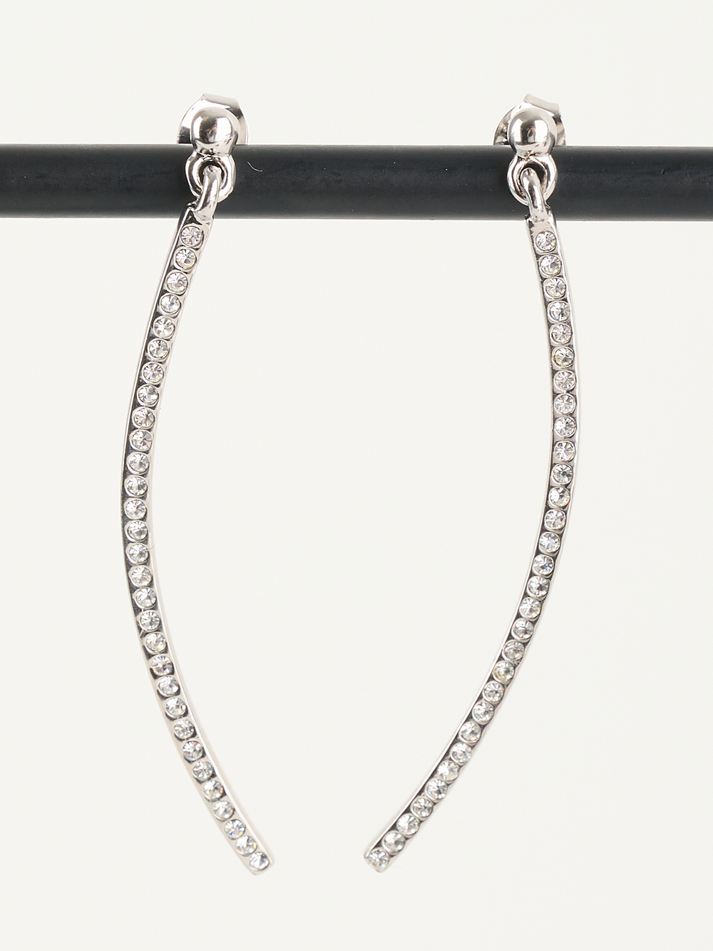 Серьги-подвески Тонкая линия с кристаллами Swarovski