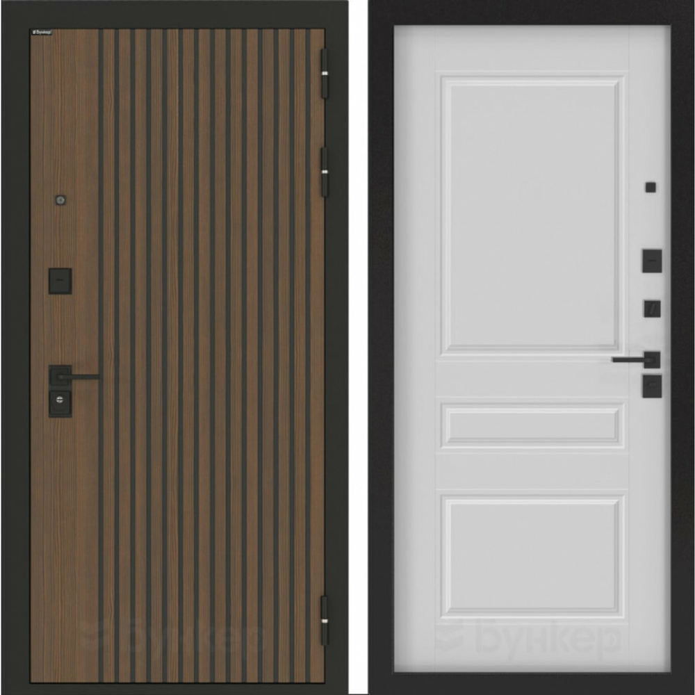 Входная металлическая дверь Бункер HIT Хит B-02 / ФЛ-711 Белый софт (белый матовый, без текстуры)