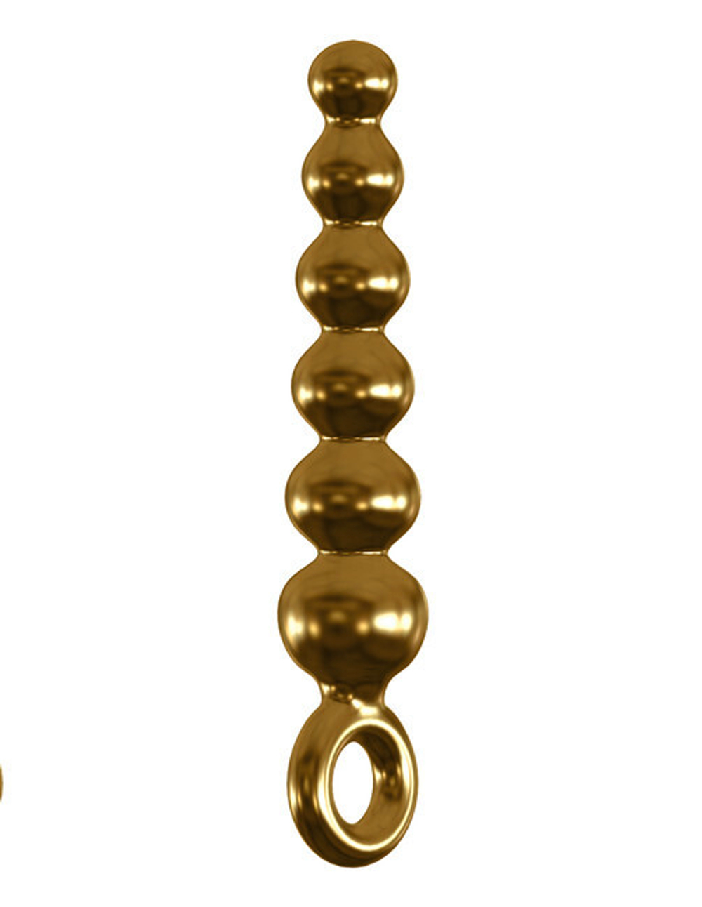 Золотой стеклянный стимулятор ануса с вибрацией Vibrating Glass Massager (Цвет: золотой)