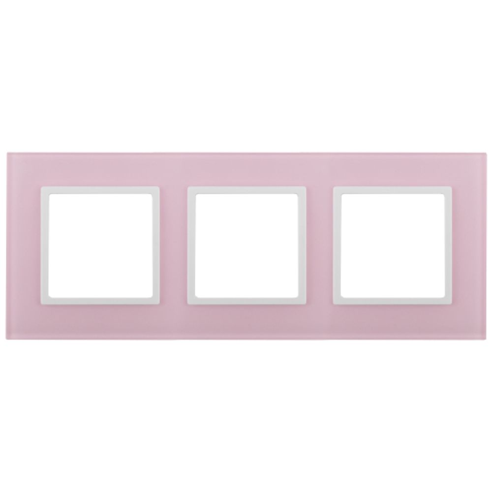 14-5103-30 ЭРА Рамка на 3 поста, стекло, Эра Elegance, розовый+бел