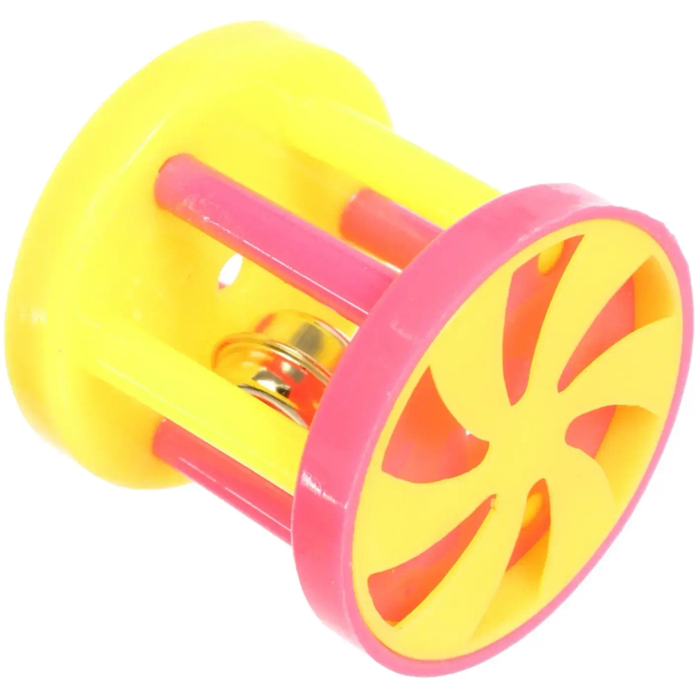 Игрушка для кошек «ИГРУЛИК», c колокольчиком, микс 2 цвета, d-4см, ( пакет с подвесом)