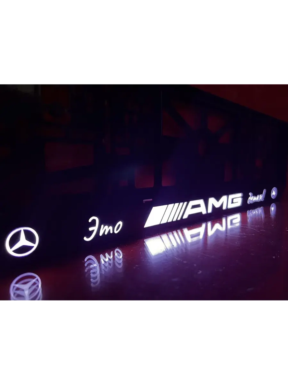 Рамка для номера с подсветкой. Mersedes AMG