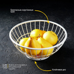 Ваза для фруктов круглая Эстетика, 25,7 см х 25,7 см х 11,2 см (белый)