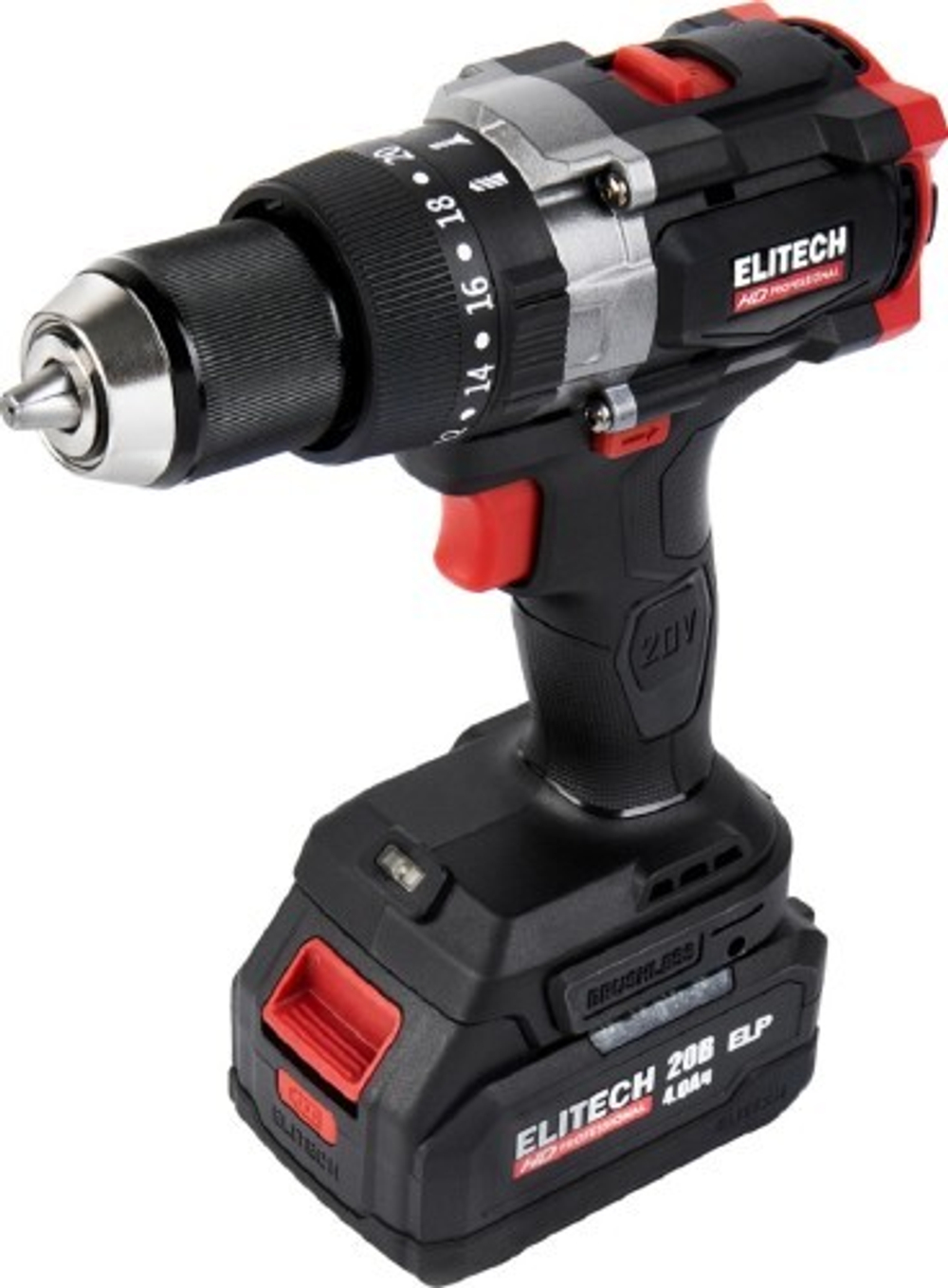 Дрель-шуруповерт аккумуляторная ELITECH CD 20BL2 (E2201.042.02) HD 205728