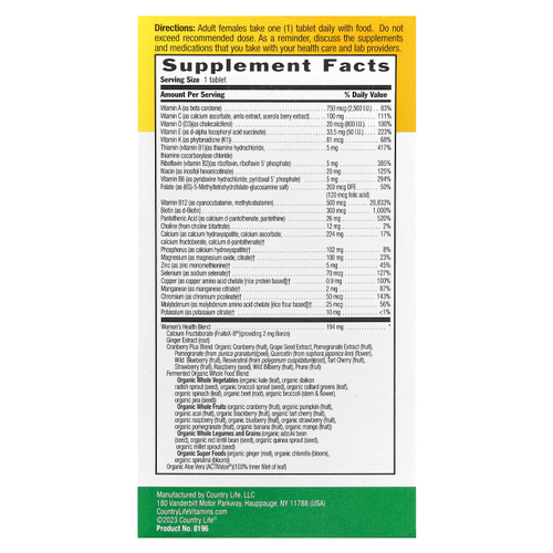 Country Life, Мультивитамины Core Daily-1 для женщин старше 50 лет, 60 таблеток
