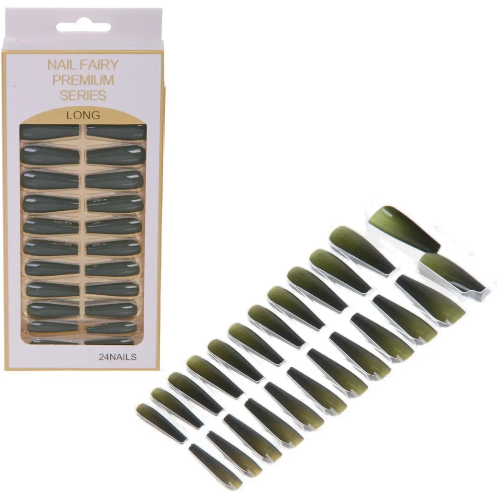 Ногти накладные на клеевых пластинах 24шт «ТЫПРЕКРАСНА!», цвет чернильные ночи, длина 3см