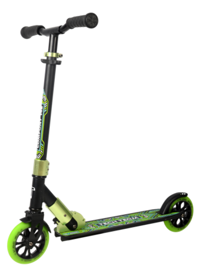 Детский самокат Tech Team ​Comfort 145 2022 черно-зеленый