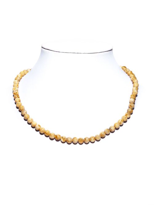 Чокер из натурального янтаря, длина 40 см, бусины 6 мм. Чокер ручной работы из Калининграда