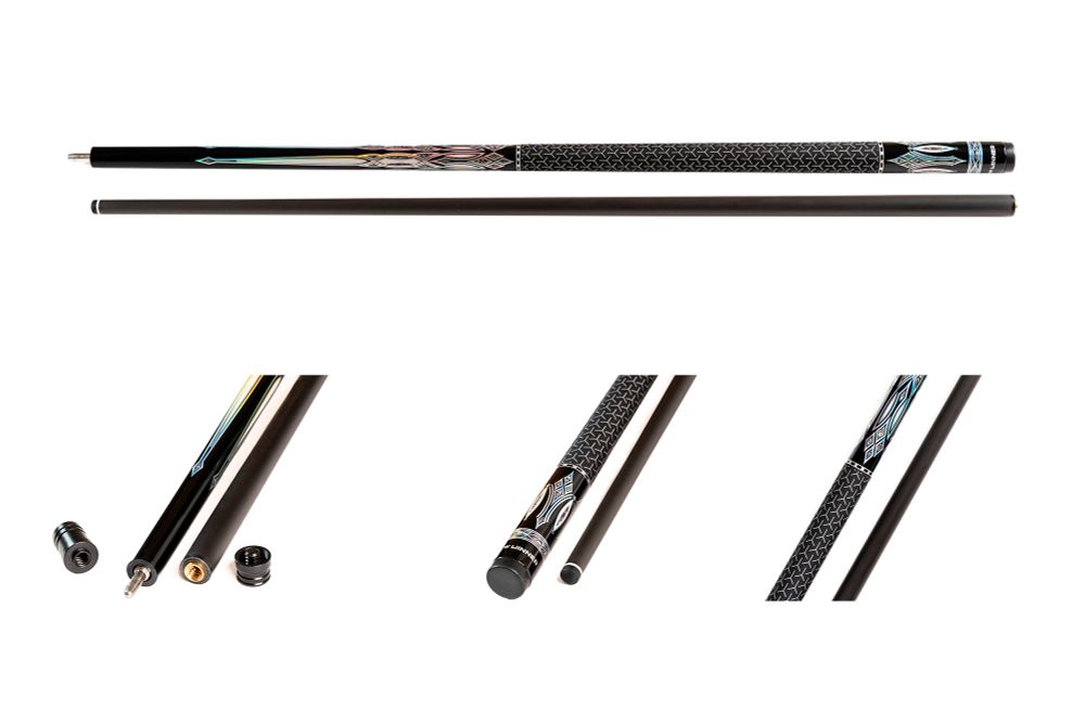 Кий / пирамида 2-pc "Winner Carbon 003" (черно-серая) тактильная оплетка