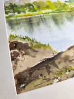 Картина авторская акварельная в паспарту 30х40 см на стену для интерьера "Майская Желча"