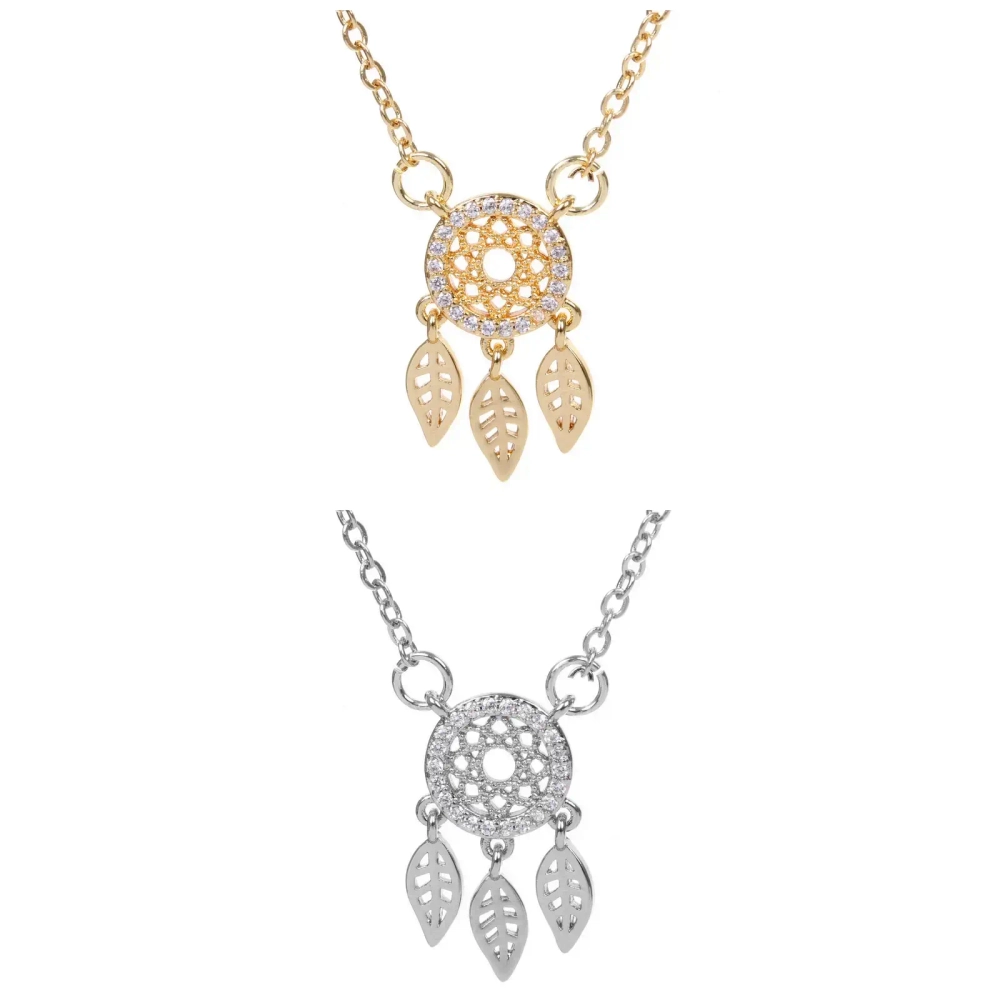 Подвеска из гиппоалергенного сплава со стразами «ЛОВЕЦ СНОВ», цвет серебро и золото, d-20см/1,8см