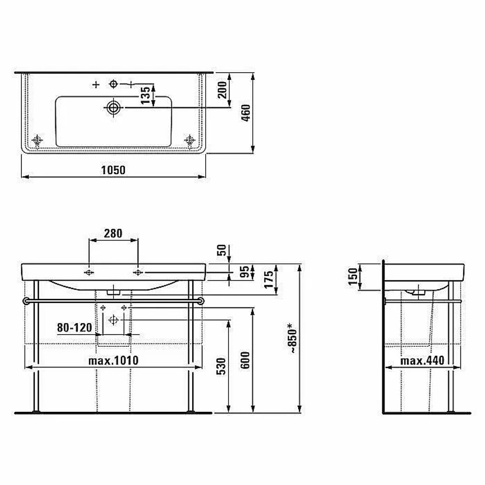 Раковина Laufen Pro S 8.1396.6.000.104.1 белая