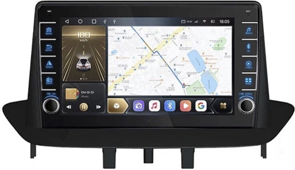 Магнитола для Renault Fluence/ Megane 2009-2017 - Carmedia SF-9997-L (кнопки и крутилки), Android 12, TS10, CarPlay, 4G SIM-слот